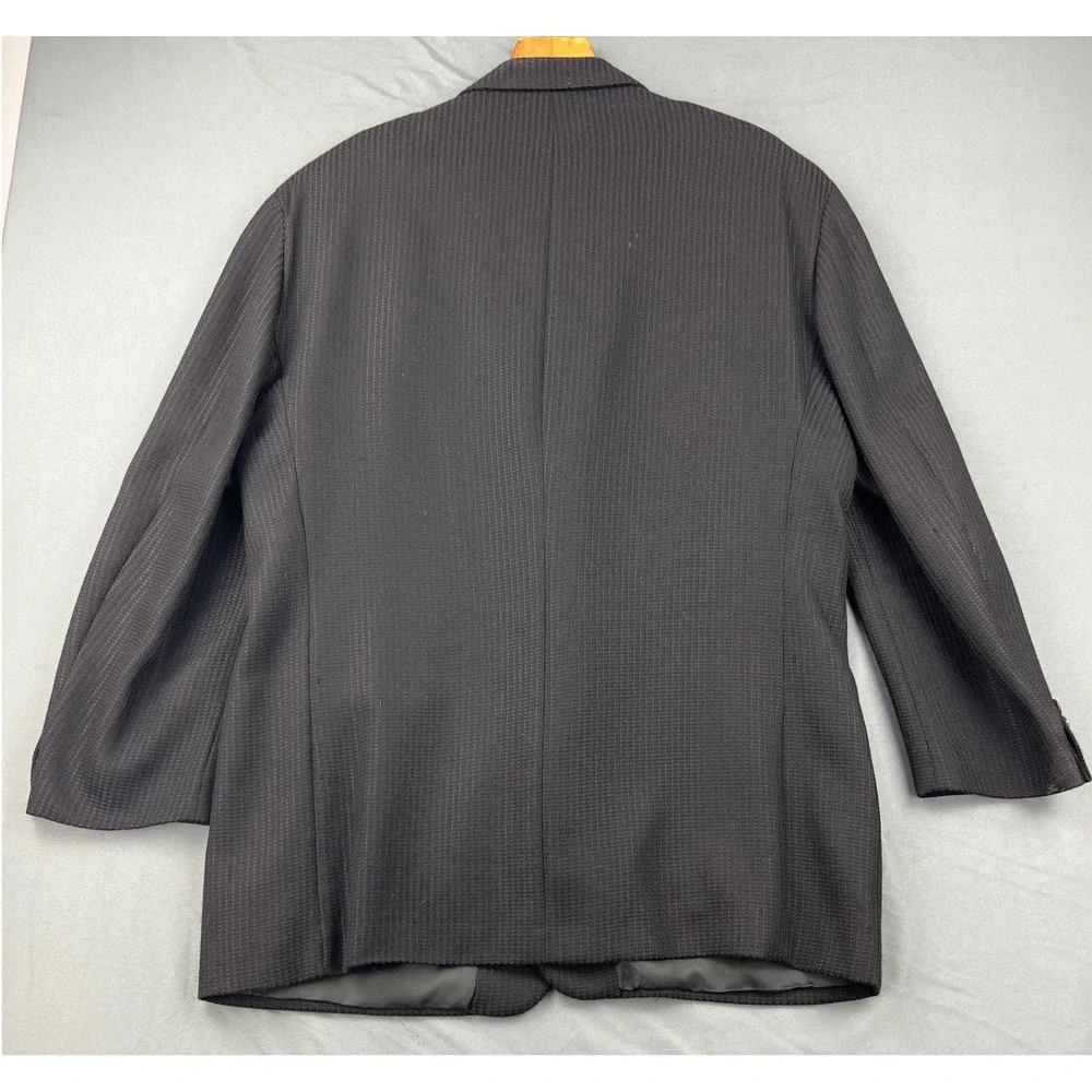 Pal Zileri Pull Blazer Mens 44 Black Wool 3 Button Sport Coat Made in Italy Good